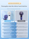 Taşınabilir USB Şarjlı Elektrikli Fan - 25 Saat Dyson Gri - Buz Duyusu Küçük Rüzgar Topu - 5 Hız Ayarlı - Akıllı Dijital Ekran - 2