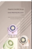 USB Şarjlı Sprey Nemlendirici Fan - Açık Mor - 2400mAh - 9