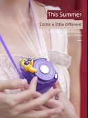 Çocuklar için Halter Fan - Soğuk Tavşan Sakura Pudrası - 1200MAH - 4