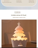 Noel Ağacı Nemlendirici - Noel Kırmızısı - Aromaterapi, Renkli Işık, Zamanlama Nemlendirme - 9