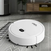 Akıllı Temizlik Robotu - 25cm - Beyaz - 5'ü 1 Arada Spreyli Elektrikli Süpürge - 5