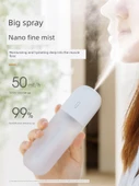 USB Masaüstü Mineral Su Şişesi Kaplı Nemlendirici - Fildişi Beyaz İki Kullanımlı Nano Sis Dahili Pil - 4