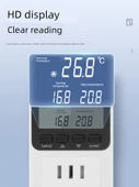 Dijital Ekran Termostat Priz Anahtarı - 10A Küçük Priz - Yüksek Hassasiyet Tek Mıknatıslı Başlık 2500W - 2