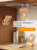 Işıklandırmalı Manyetik Katlanabilir USB Şarjlı Mini Fan - Yeşil - Uzaktan Kumandalı - 2