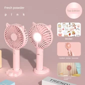USB Taşınabilir Fan - Taze Pudra - 12000mAh - Gece Lambası - 3 Hız Ayarlı - 1