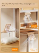 Manyetik Katlanabilir USB Şarjlı Mini Fan - Buz Beyazı - 3m Kablo + Yapışkan Demir Levha - 3