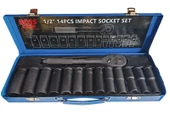 Boss 14 Parça 1/2" Uzun Ağır Havalı Lokma Cırcır Takımı (Metal kutulu) - 1