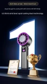 Taşınabilir USB Şarjlı Soğutma Fanı - [Dyson Mor] 16C Soğuk Rüzgar - 7 Gün Şarj - 5