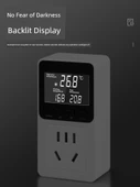 Dijital Ekran Termostat Priz Anahtarı - 16A Büyük Priz - Yüksek Hassasiyet LCD Üçlü Ekran Hava Başlığı 3500W Arka Işıksız - 5