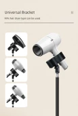 Ayarlanabilir Saç Kurutma Standı - 1.7 Metre - Metal Evrensel Kelepçe - Depolama Çantası - 10