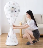Dikey Fan Toz Kapağı - Kısa Küçük Boy - Tüm Kapsamlı Tek Boynuzlu Balina - 11