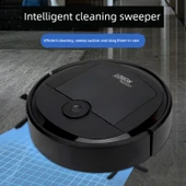 Şarjlı Otomatik Süpürge Mop Robot Vakum Temizleyici - Siyah - Temizlik Çekişi - 4