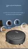 Şarjlı Otomatik Süpürge Mop Robot Vakum Temizleyici - Siyah - Temizlik Çekişi - 12