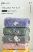 Su Emici Hızlı Kuruyan Yumuşak Çocuk Havlusu - 25x50cm - 5 Paket - Tavşan + Fil + Koala + Çilek + Ördek - 6