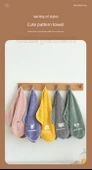 Su Emici Hızlı Kuruyan Yumuşak Çocuk Havlusu - 25x50cm - 4 Paket - Tavşan + Çilek + Ördek + Fil - 8