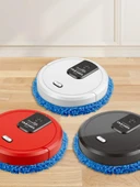 Akıllı Zemin Temizleme Robotu - Aromaterapi Nemlendirici - Islak Kuru Mop - İnci Beyazı - 3