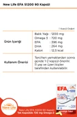 NEW LİFE Efa S-1200 90 Kapsül Balık Yağı - 720 Mg Omega 3 - 396 Mg EPA - 264 Mg DHA thumbnail 2