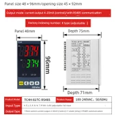 Dijital PID Sıcaklık Kontrol Cihazı - RS485 İletişim, 4-20mA Kontrol - 1