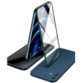 Apple iPhone 12 Uyumlu 360 Derece Tam Kaplayan Cam Kapak Kılıf thumbnail 6