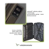 Vegmann Tartılı Scavel Antrasit 3 lü Valiz Seti - 6