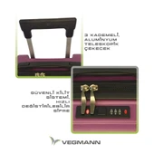 Vegmann Tartılı Scavel Violet 3 lü Valiz Seti - 2