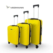 Vegmann Tartılı Scavel Sarı 3 lü Valiz Seti - 5