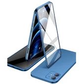 Apple iPhone 12 Uyumlu 360 Derece Tam Kaplayan Cam Kapak Kılıf thumbnail 4