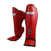 DragonDo DRGN-T51 Hakiki Deri Kaval Koruyucu Kırmızı Profesyonel kickboks Kaval Koruyucu - 2
