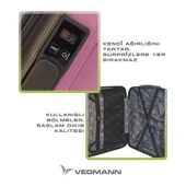 Vegmann Tartılı Scavel Violet 3 lü Valiz Seti - 6
