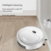 Şarjlı Akıllı Robot Süpürge - Hediye Kutusu Ambalajlı - Beyaz APP Su Tankı Versiyonu - 5