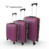 Vegmann Tartılı Scavel Violet 3 lü Valiz Seti - 5