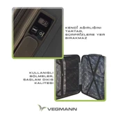 Vegmann Tartılı Scavel Siyah 3 lü Valiz Seti - 6