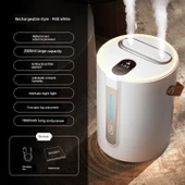 Hava Nemlendirici - UV Sterilizasyon - Şarjlı Süt Beyaz 1800mAh - 1