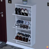 Modilayn WEST Asma Kapı Önü 52x 116 x26 cm’lik 3 Düşer Kapak 6 Göz Bölmeli Ayakkabılık thumbnail 4