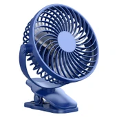 7 inç USB Klip Fan - Pembe - 20000mAh Şarjlı - Zamanlayıcılı Beş Hız - 5
