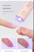 Taşınabilir Manikür UV LED Tırnak Lambası - Sevimli Kedi Beyaz Veri Kablosu ile - 8