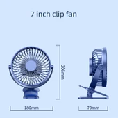 7 inç USB Klip Fan - Pembe - Uzaktan Kumandalı - Prizli - Zamanlayıcılı Beş Hız - 4