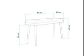 Esyala Saga Mini Bench, Karina Meşe Antrasit 1053 - 3