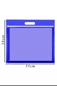 Mavi Plastik Fermuarlı Proje Dosyası 35x50 cm 1 Adet Tutmaçlı 38x55 cm Resim ve Proje Ödev Dosyası El Tutmalı - 1