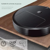 USB Şarjlı Otomatik Süpürme Robot Mop - Siyah - 4