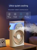 USB Mini Taşınabilir Sprey Fan Nemlendirici - Güncellenmiş Versiyon - Krem Beyaz - Üç Hız Ayarı - 2