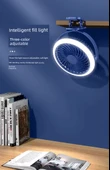 USB 8 İnç Masa Fanı - Obsidan Siyahı - Tak - Uzaktan Kumanda - Zamanlayıcı - Gece Lambası - 11