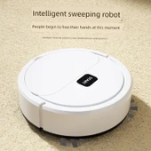 USB Şarjlı Süpürge Robotu - Su Temin Versiyonu + Aksesuarlar - 16 x 16 x 5.4cm - 3