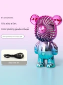 USB Şiddetli Ayı Elektrolizli Çizgi Film Masa Fanı - Taşınabilir Fan - Moran Yeşil - 5