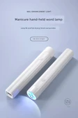 Taşınabilir Mini Tırnak Ucu UV LED Lamba - Prizli Üçlü Lamba Boncuğu + Baz Kat + Üst Kat + Mat Üst Kat - 7