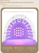 268W Yüksek Güçlü İkili Işık Tırnak Lambası - Pembe (Kırmızı ve Mavi Işık) + Anti-UV Eldivenler - 3