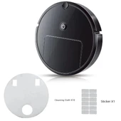USB Şarjlı Otomatik Süpürme Robot Mop - Siyah Şarj Modeli - 3
