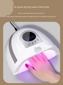 268W Yüksek Güçlü İkili Işık Tırnak Lambası - Beyaz (Kırmızı ve Mavi Işık) + Anti-UV Eldivenler - 4
