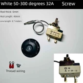 Elektrikli Fırın Termostatı - Beyaz Alt 2 Ayak 50-300 Derece 0.7 Metre 32A - 1