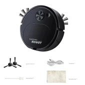Mini Otomatik Vakum Temizleyici Robot - Üçü Bir Arada - Siyah - Model 8018 - 1